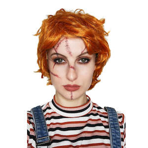 Buy Evil Doll Wig With Scar Tattoos Set