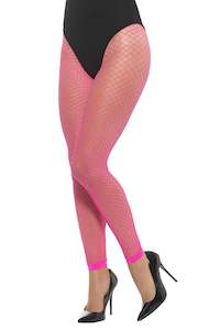 Footless Net Tights Hot Pink