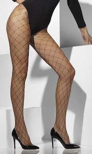 Diamond Net Pantyhose Black