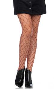 Diamond Net Pantyhose Burgundy