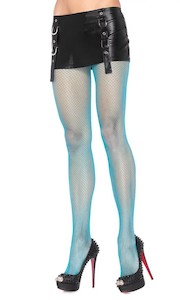 Costume hiring: Spandex Fishnet Pantyhose Neon Blue