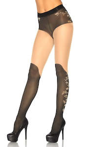 Costume hiring: French Cut Boot Detail Tights