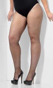 Lattice Net Tights Black Plus Size