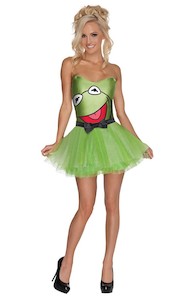 Costume hiring: Cute Kermit The Muppets