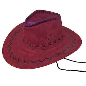 Suede Cowboy Hat Burgundy