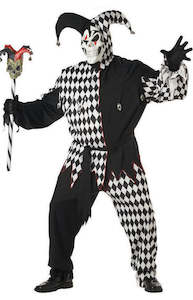 Evil Jester Black and White Plus Size