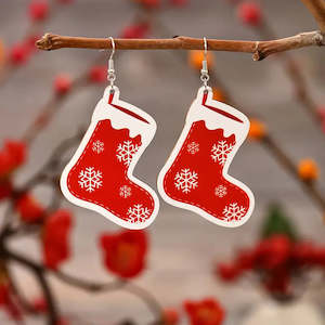 Christmas Ornaments Santa Shoes Earrings