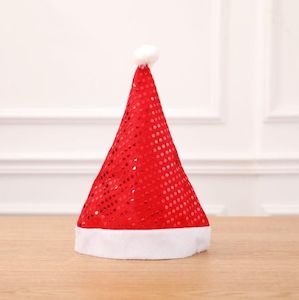 Christmas Santa Hat Red Glitter