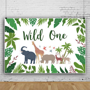 Safari Backdrop - Wild One with Leaf