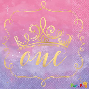 Gift: Disney Princess Once Upon A Time 1st Birthday Lunch Napkins Hot Stamped