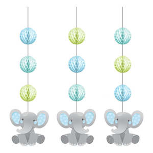 Enchanting Elephant Boy Hanging Honeycomb & Cutouts Decorations