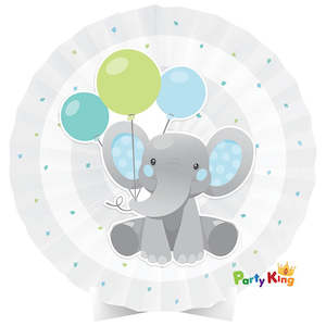 Enchanting Elephant Boy Centrepiece Paper Fan 40cm