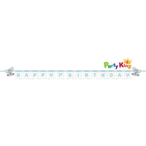 Enchanting Elephant Boy Shaped Ribbon Banner & Stickers