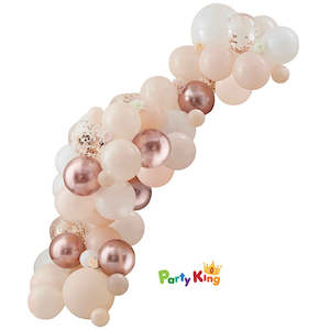 Gift: Baby In Bloom Peach White & Rose Gold Confetti Balloons Garland