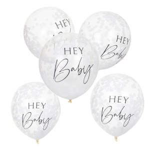 Botanical Baby Hey Baby Confetti Balloons