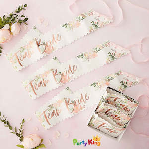 Floral Hen Party Team Bride Sashes