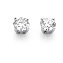 9ct, White Gold Diamond Studs Total Diamond Weight=.50ct