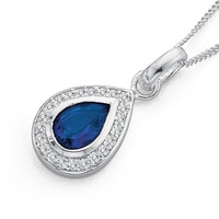 Jewellery: Sterling Silver Cubic Zirconia Pendant