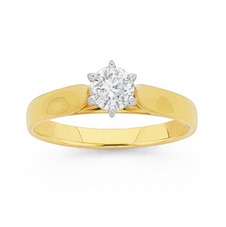 18ct, .50ct Diamond Solitaire Ring