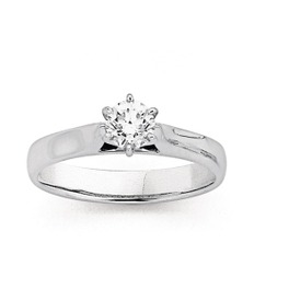 18ct White Gold .50ct Diamond Solitaire Ring