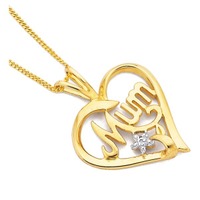 9ct Diamond 'Mum' Heart Pendant