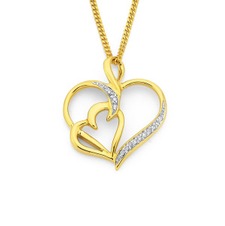 9ct, Diamond Heart Pendant