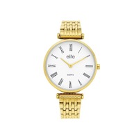 Elite ladies gold tone watch