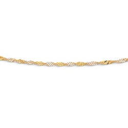 9ct 45cm two tone singapore twist chain