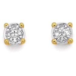 9ct diamond cluster studs