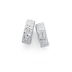 9ct white gold huggies