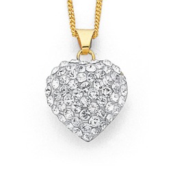 9ct crystal heart pendant