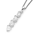 Sterling silver cubic zirconia twist pendant