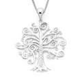 Sterling silver cubic zirconia tree of life pendant