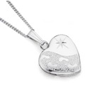 Sterling silver footprints heart locket