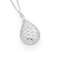 Sterling silver striped teardrop pendant