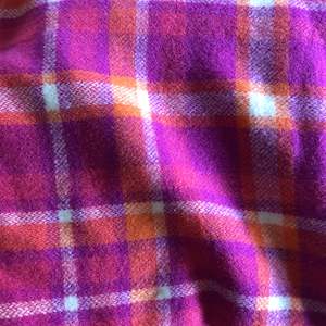 Magenta, orange and white tartan wool vest