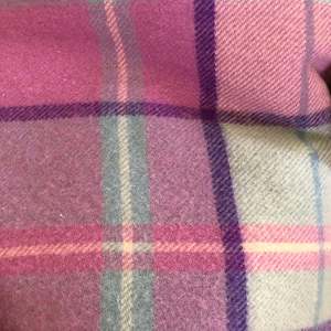 Purples, aqua, pinks and white tartan wool vest