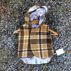 Building supplies: Browns and cream tartan wool vest