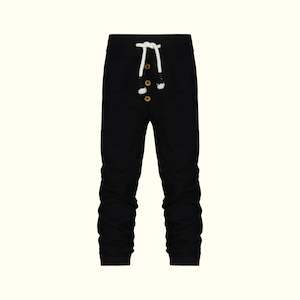 Organic Cotton Jet Black Fleece Pants