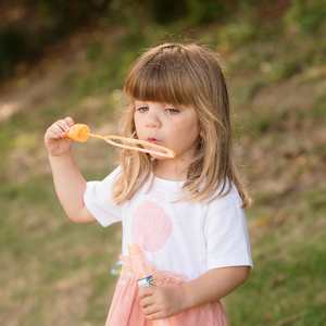 Peach Tulle and Organic Cotton Dress