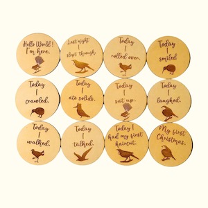 Baby Milestone Discs – New Zealand Native Birds