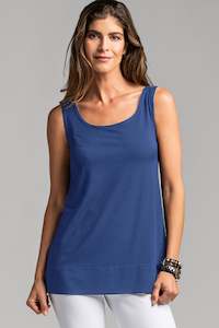 PAULA RYAN ESSENTIALS Loose Fit Singlet - MicroModal Admiral Blue