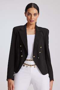 PAULA RYAN Double Breasted Jacket - Black