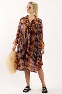 Clothing manufacturing - womens and girls: PAULA RYAN Shirtdress - Viva Print