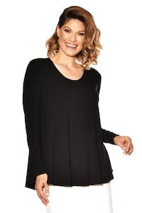 Clothing manufacturing - womens and girls: PAULA RYAN ESSENTIALS Scoop Neck Long Sleeve Swing Tunic - MicroModal