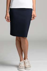 PAULA RYAN ESSENTIALS Short Stretch Pencil Skirt - Bonded Microjersey - Navy