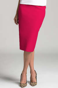 Clothing manufacturing - womens and girls: PAULA RYAN Stretch Pencil Skirt Bonded Microjersey - Rose