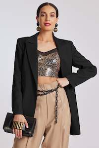 Clothing manufacturing - womens and girls: PAULA RYAN Light Summer Blazer - Black