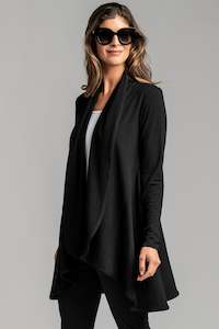 Clothing manufacturing - womens and girls: PAULA RYAN Easy Fit Panelled Cardigan - Merino