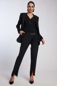 PAULA RYAN Tuxedo Blazer - Black